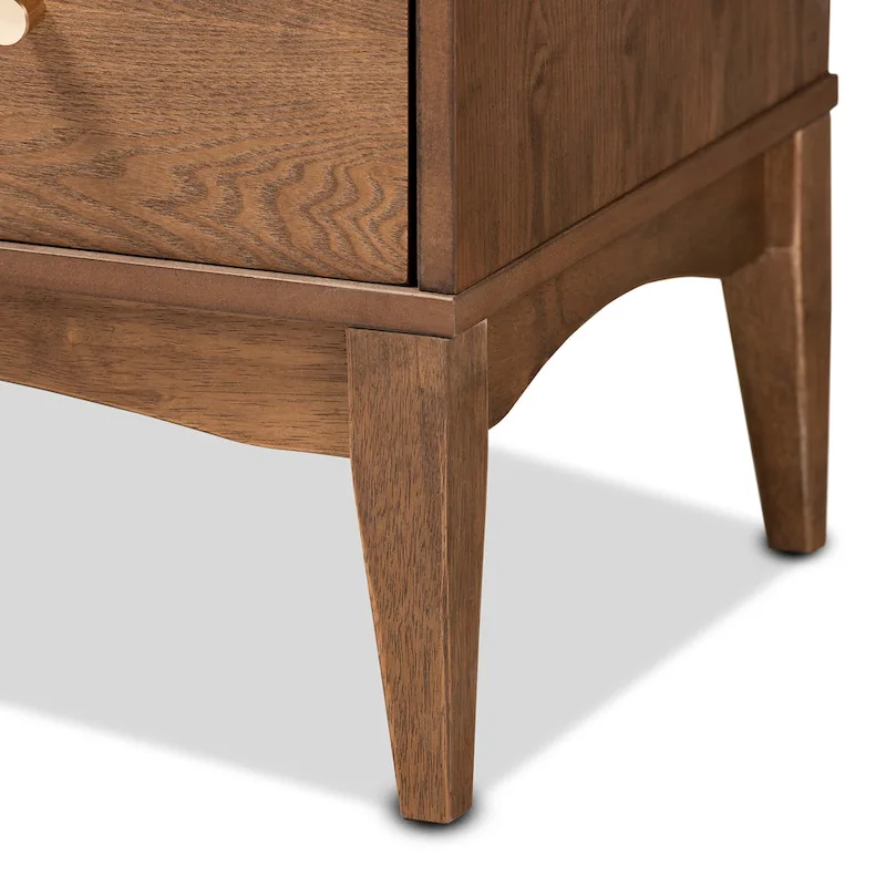 Landis Mid-Century Modern Ash Walnut Finished Wood 4-Drawer Chest