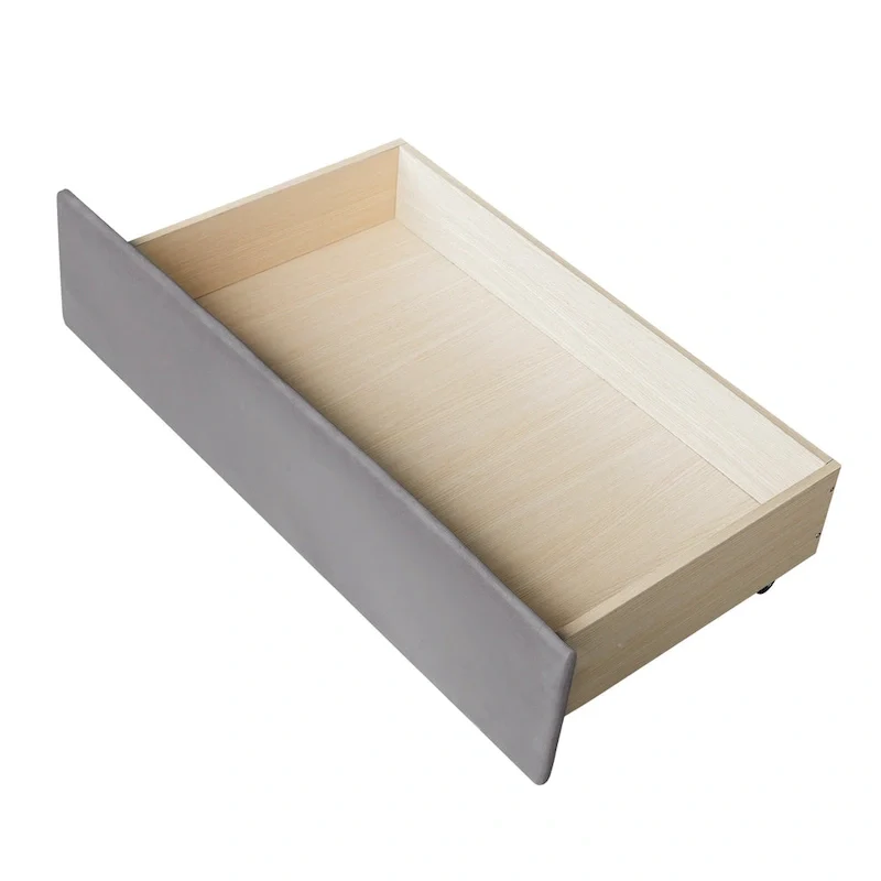 Twin Velvet Daybed with Drawers & Wood Slats