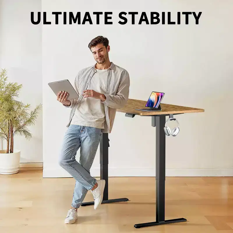 ErGear 63 X 28 inch Electric lift desk, adjustable height upright electric desk, ergonomic electric office desk, electric standing table.