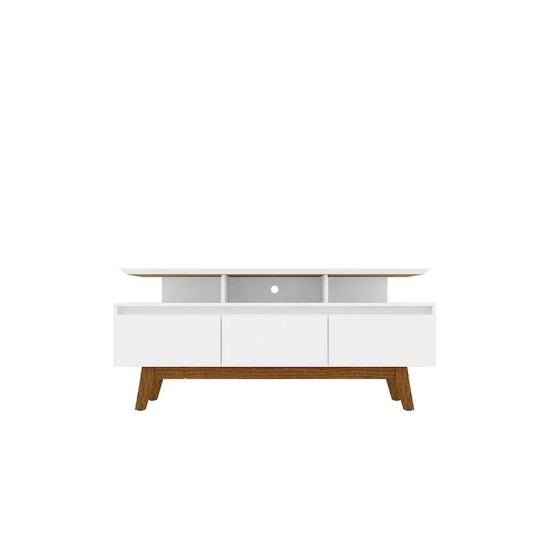 Yonkers Mid Century  Wood . Media Console Cabinet