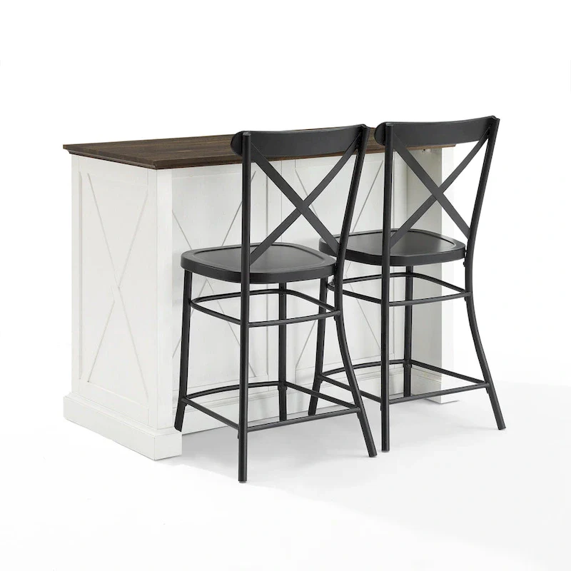 Crosley Clifton Kitchen Island W/Camille Stools - 50d x 47.75w x 36.25h
