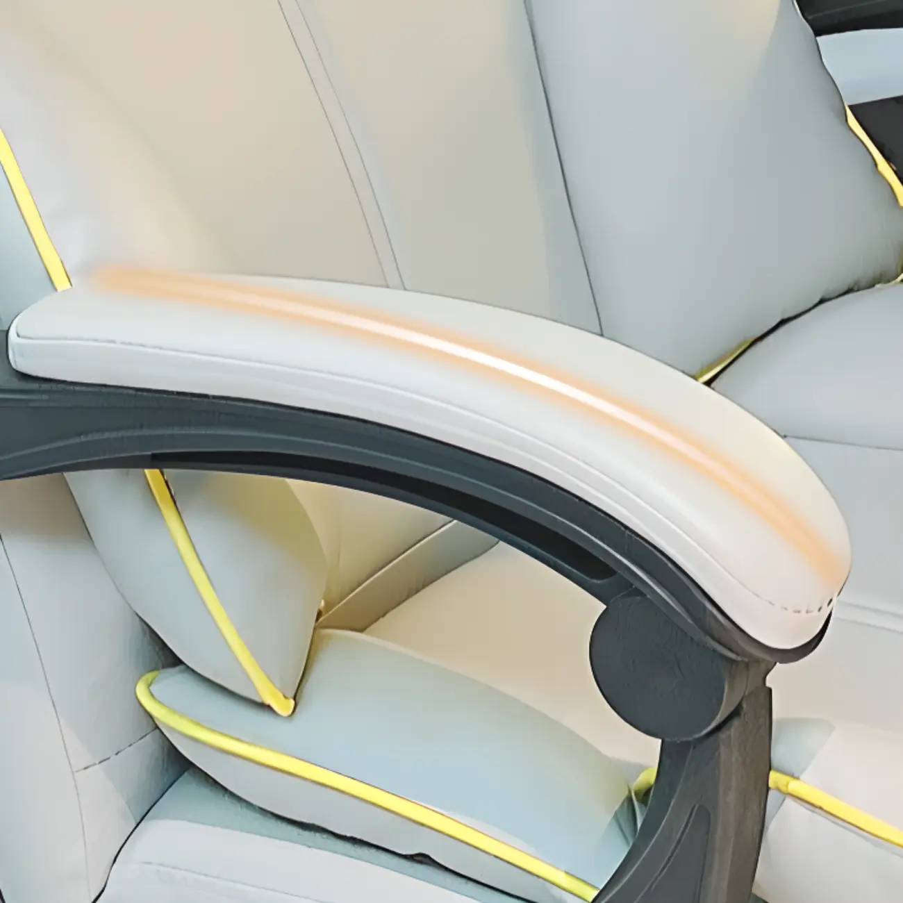 Modern White Leather Reclining Office Chair