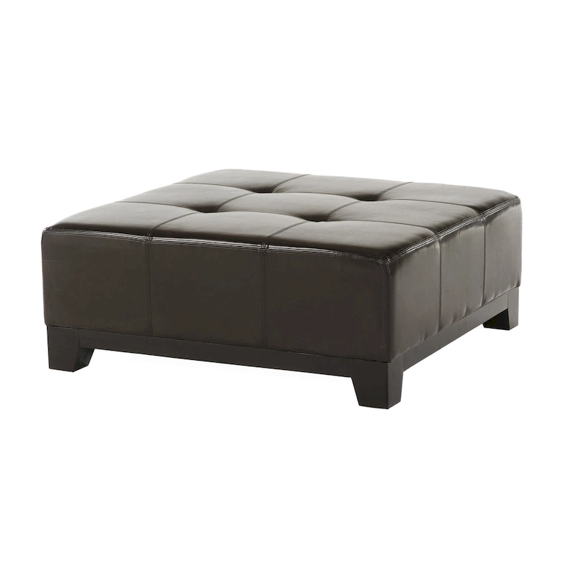 Darlington Espresso Bonded Leather Ottoman by Christopher Knight Home