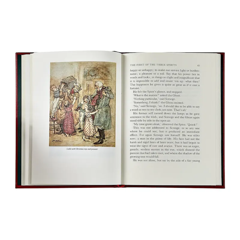 Graphic Image A Christmas Carol Coffee Table Book, Leather, Red