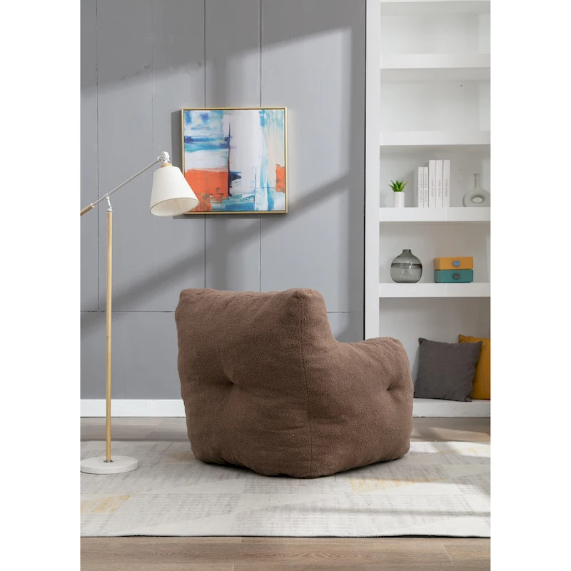 Soft Tufted foam bean bag chair with Teddy fabric