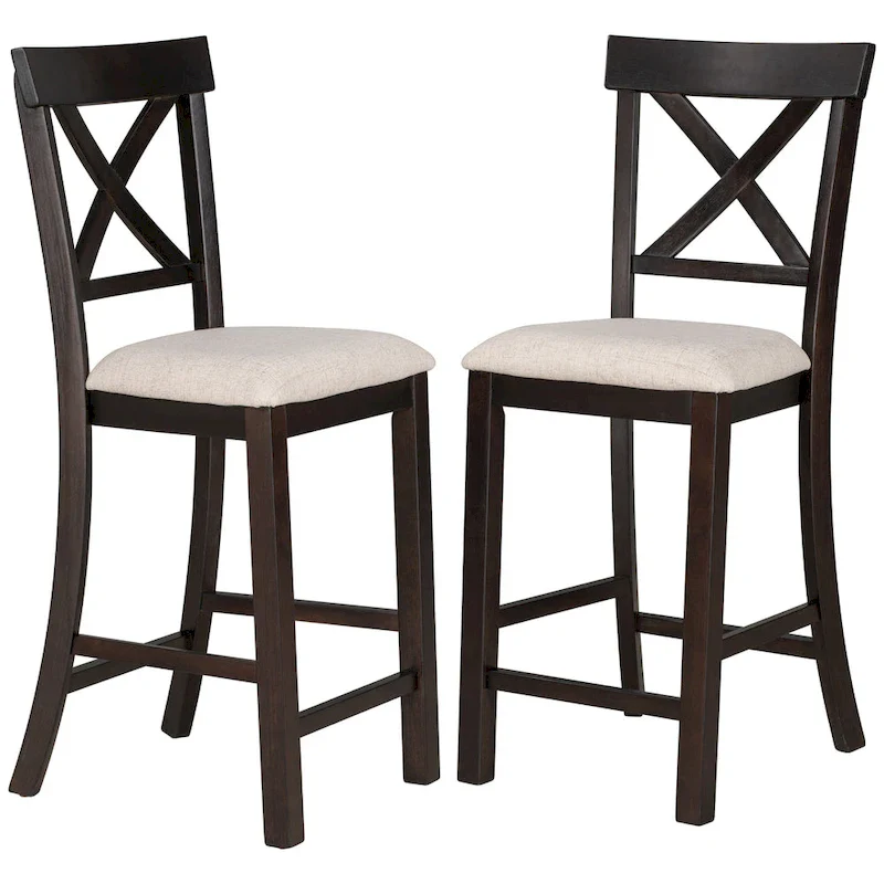 Nestfair 6-Piece Counter Height Dining Table Set with Chairs and Bench