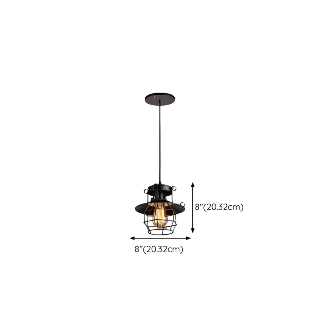 Gothic Black Iron Cage Hanging Pendant Light