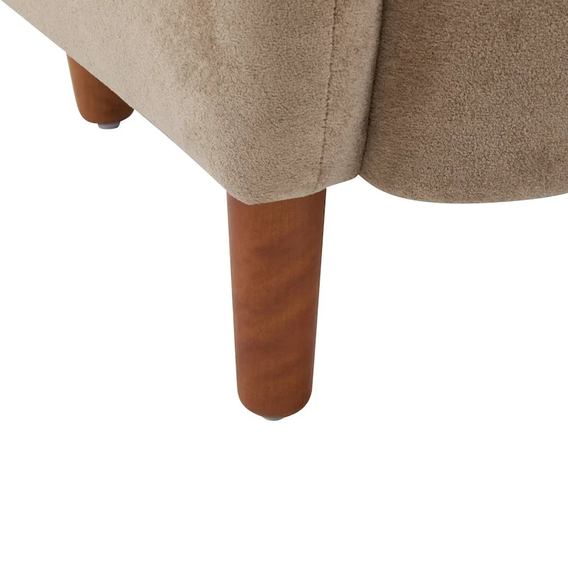 Wingback Club Chair, Mid-Century, Plush Velvet, Solid Wood & Birch Legs, Seats 1, Blue/Brown