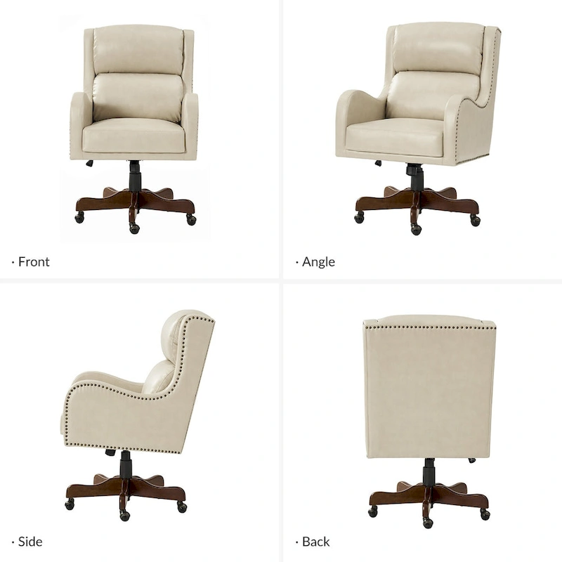 Pete Faux Leather Adjustable Height Swivel Executive Chair with Tilt Mechanism by HULALA HOME