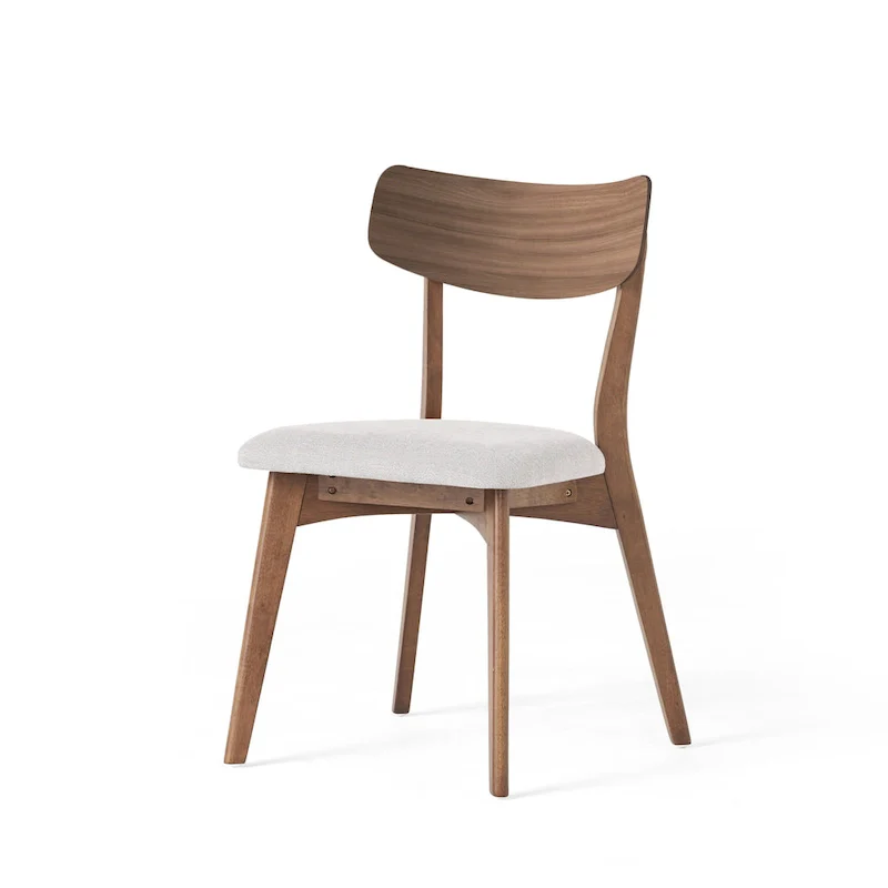 7-Piece Mid-Century Dining Set with Rectangular Table & 6 Chairs