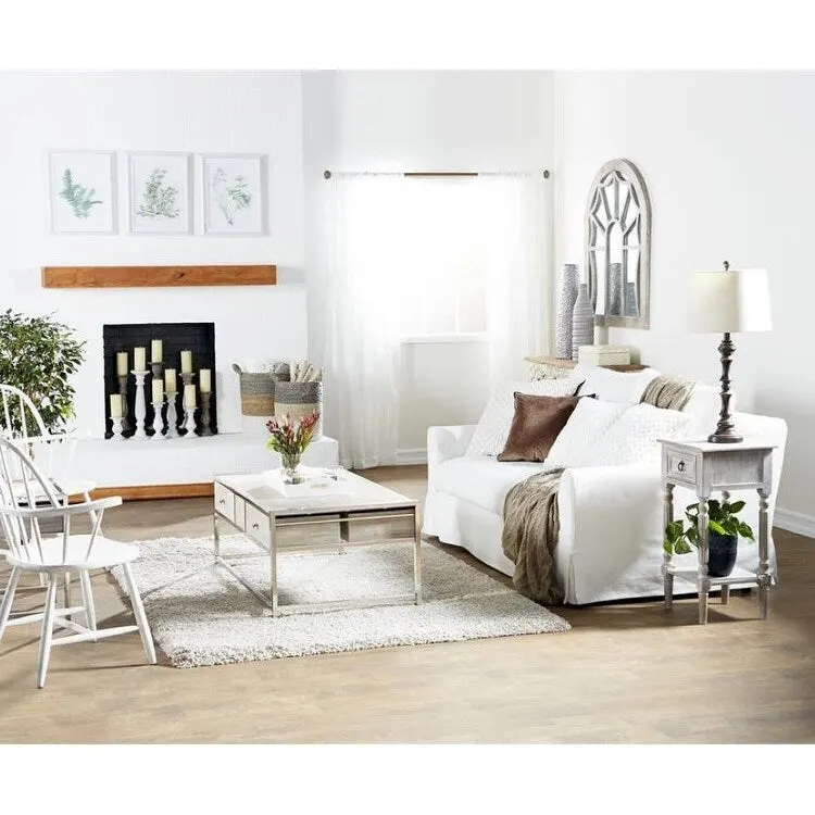 Modern Farmhouse Solid Wood Weathered Rustic Accent Table