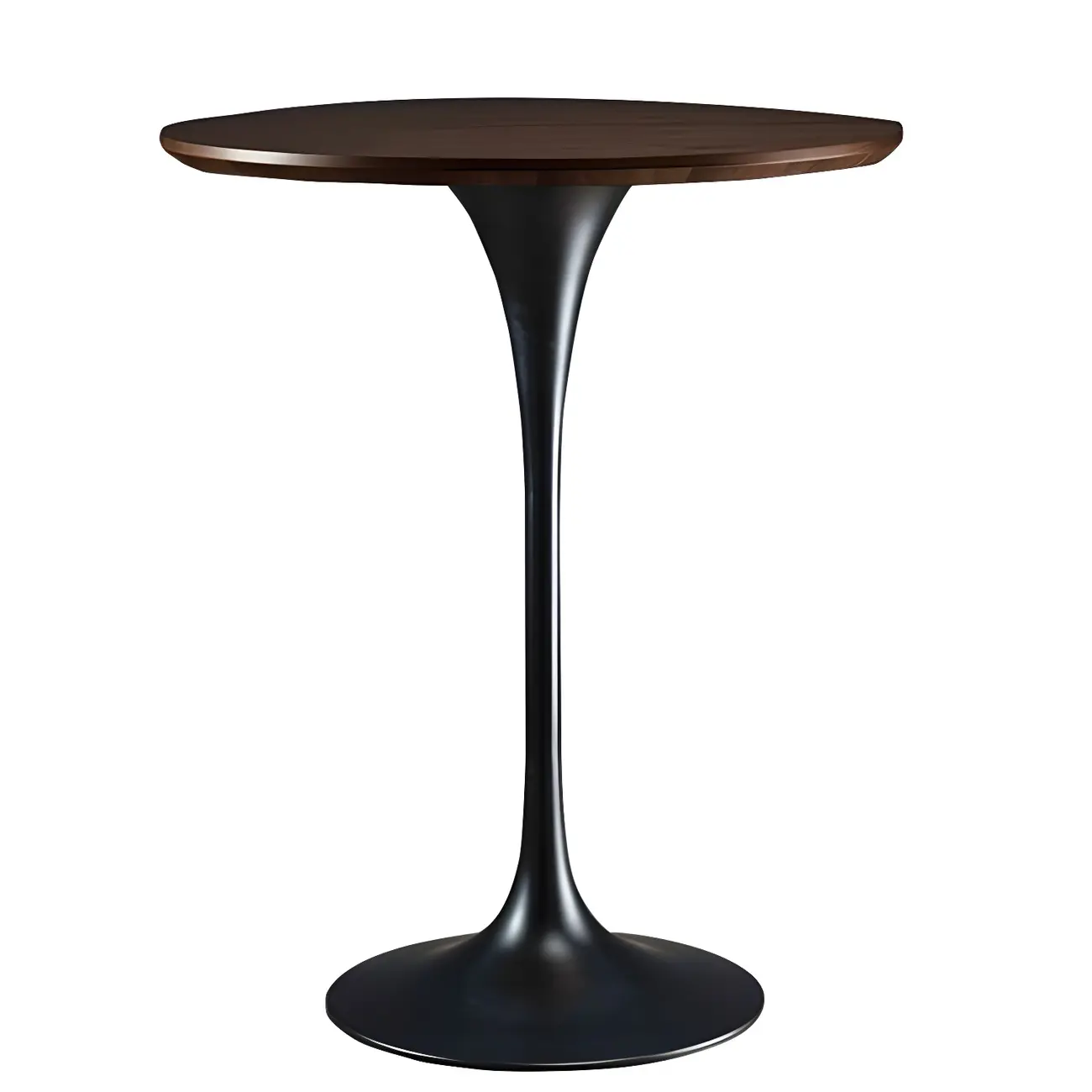 Round Glam Brown Gold Metal Tulip Base Bar Tables