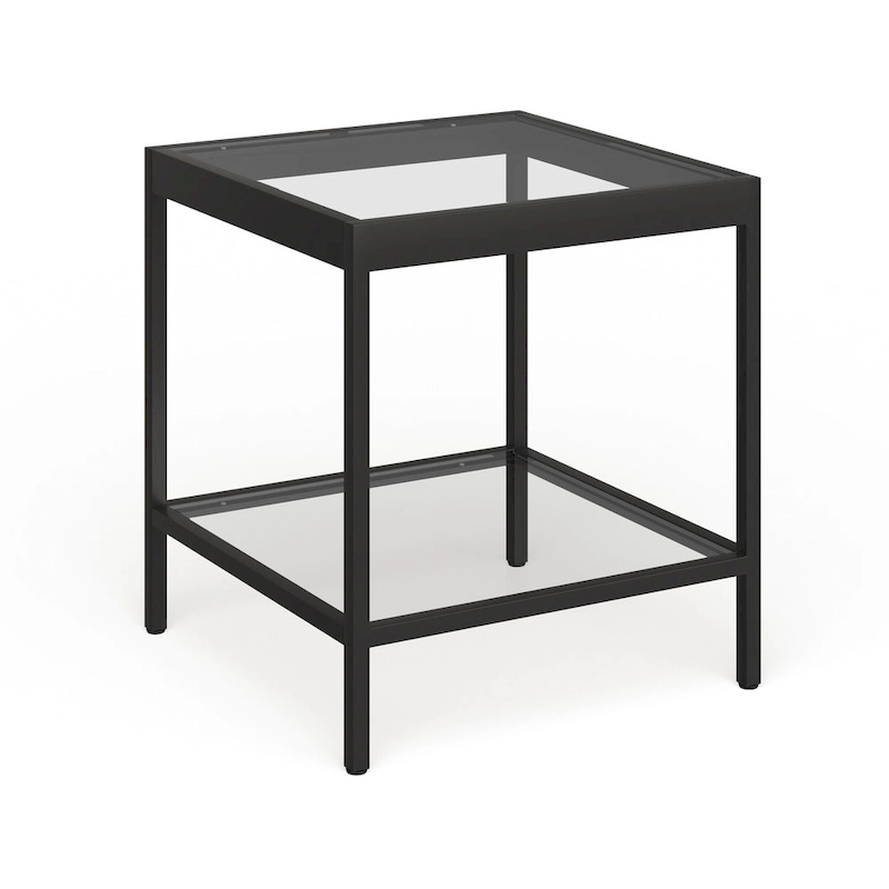 Alexis Modern Metal and Glass Square Side Table