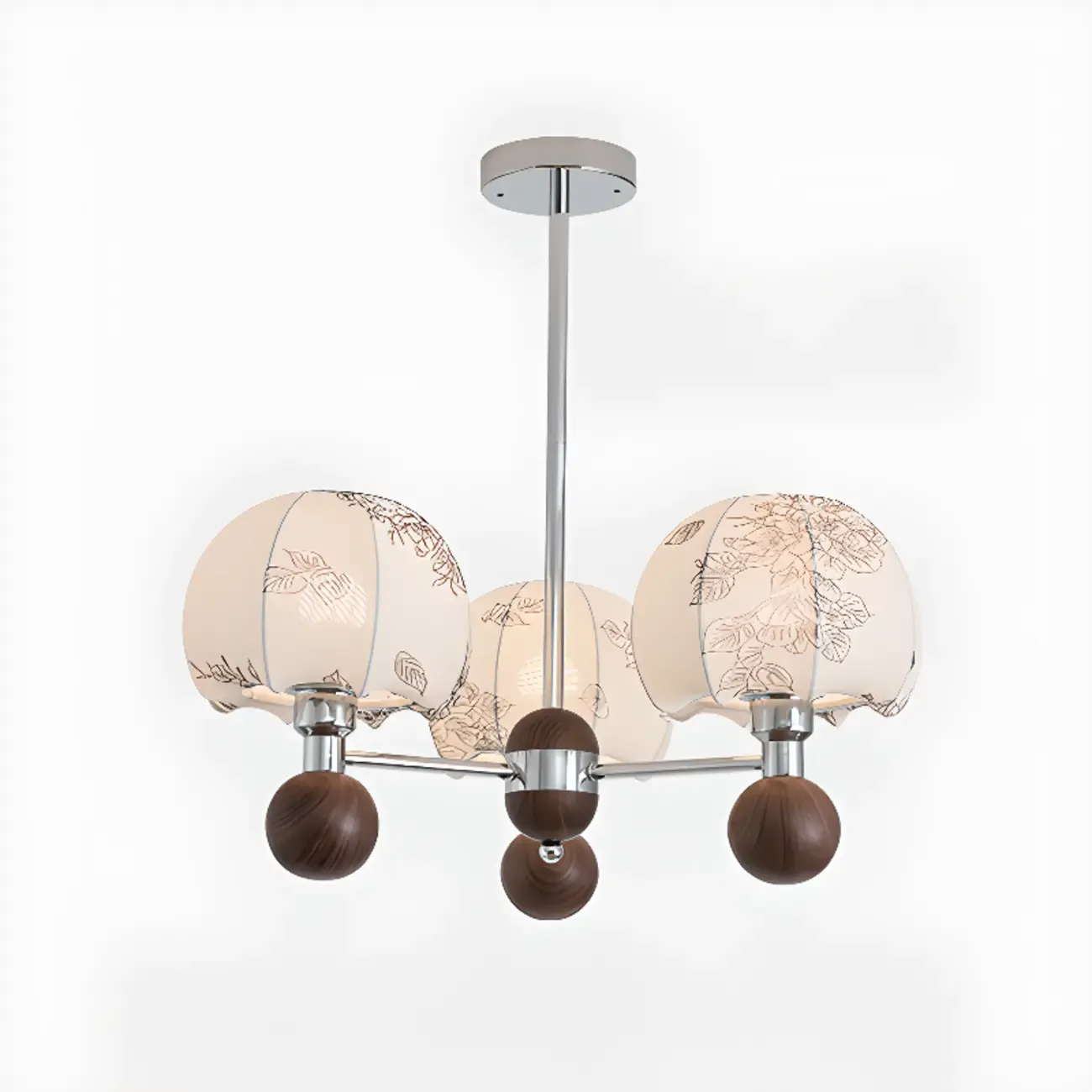 Rustic Beige Flower Fabric Elegant Chandelier