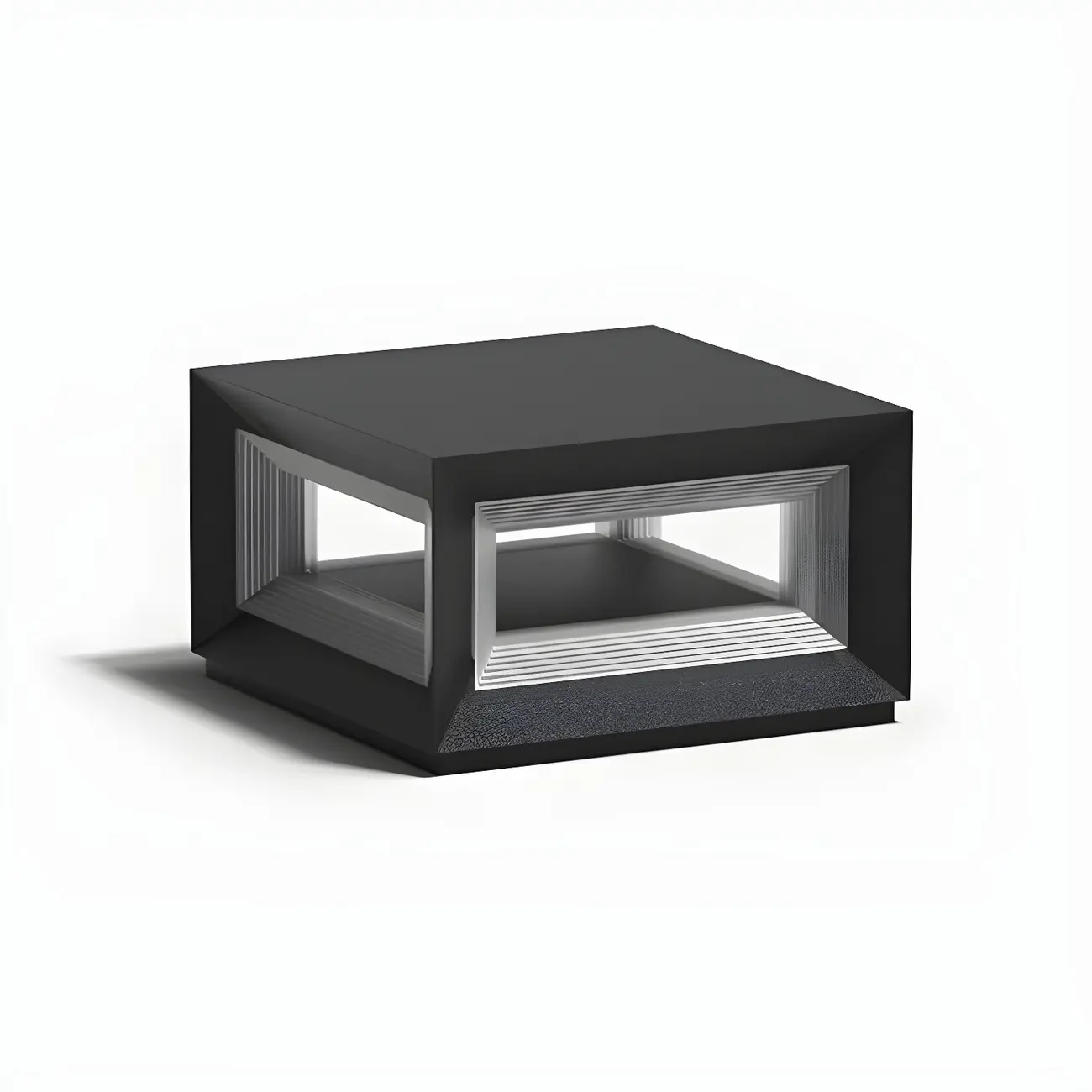 Modern Metal Black Geometric LED Post Cap Light