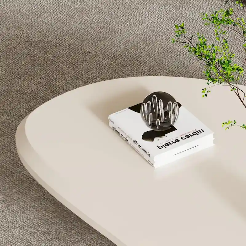 51 Modern Wood Coffee Table with 3 ball legs