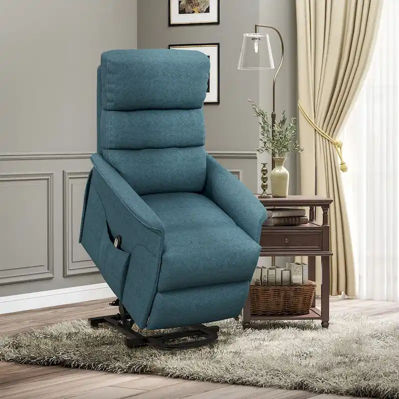 HOMCOM Power Lift Recliner Chair for Elderly, Easy Assembly, Fabric Lift Chair with Remote Control
