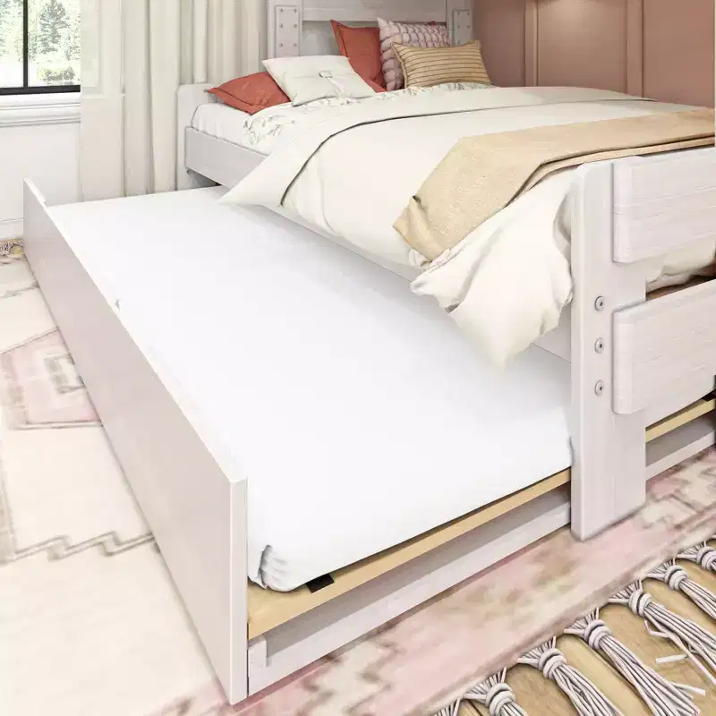 Max & Lily Farmhouse Twin over Full Bunk Bed with Trundle
