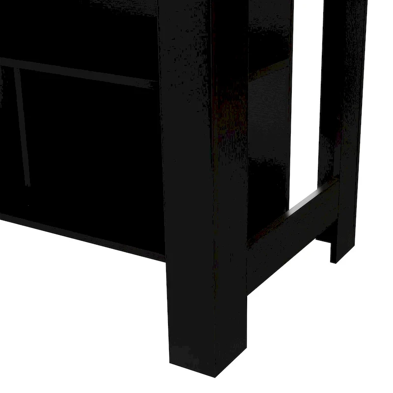 3-Shelf Wooden Casual Kitchen Island