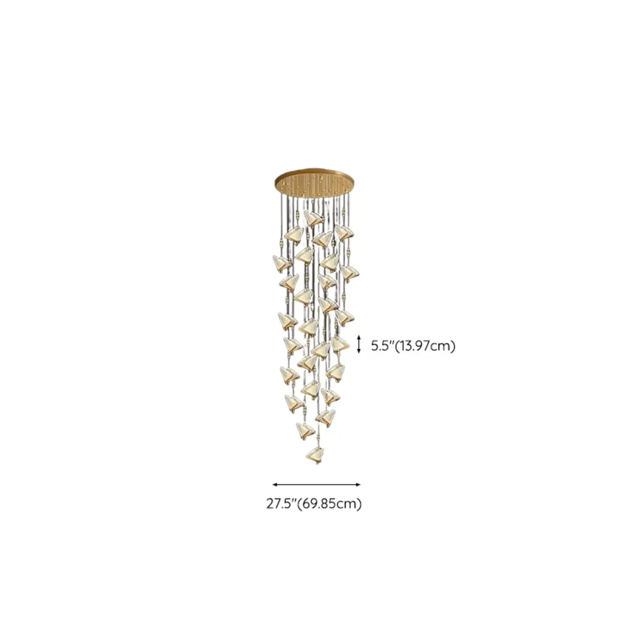 Modern Crystal Linear Butterfly Chandelier Light with Remote