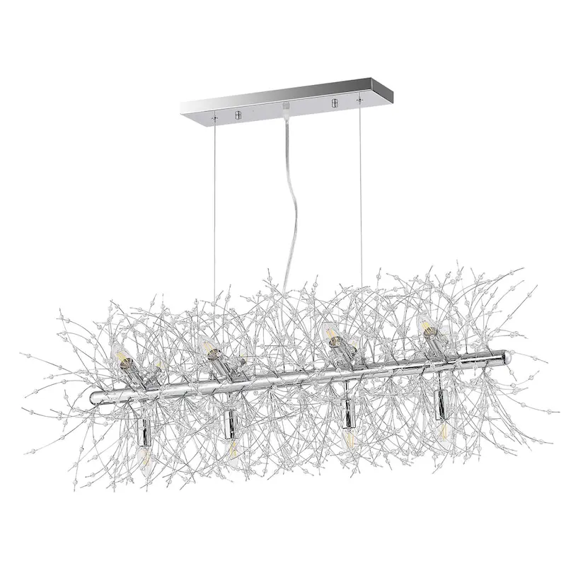 Opulent Crystal Cascade 12-Light Linear Pendant