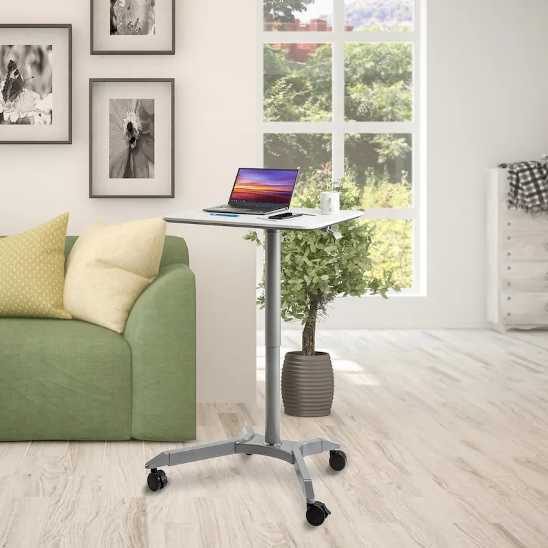 airLIFT XL 28 Pneumatic Height Adjustable Sit-Stand Mobile Laptop Computer Desk Cart