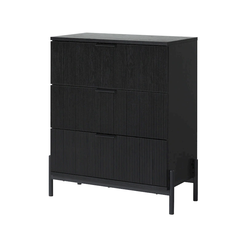 Middlebrook Designs Three Drawer Chest with Reeded Drawer Fronts