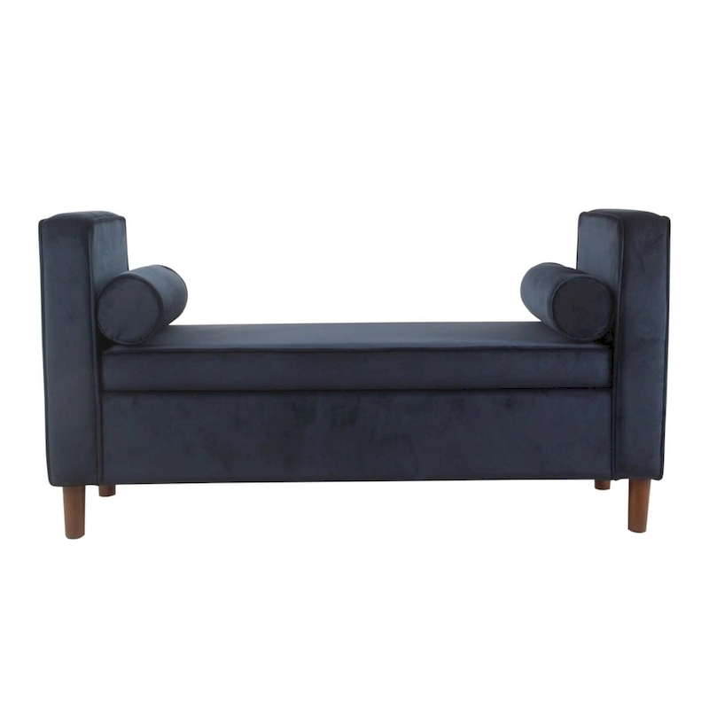 Carson Carrington Hamn Velvet Storage Bench - Dark Navy