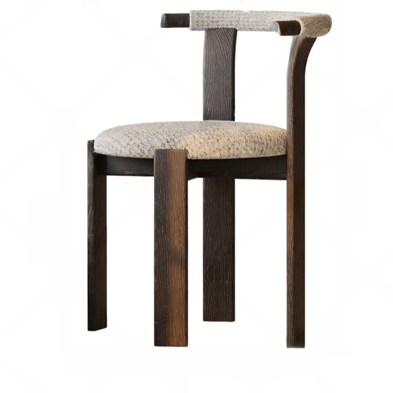 Elegant Open Back Upholstered Armless Wood Dining Chairs