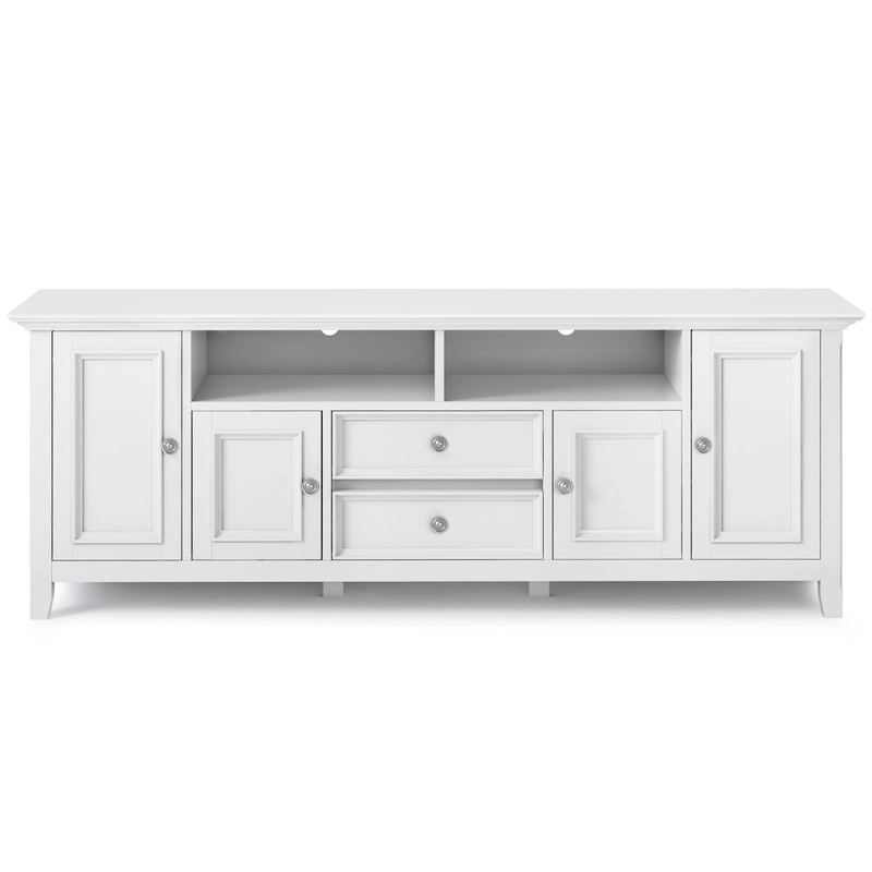 WYNDENHALL Halifax 72 inch Wide Solid Wood Transitional TV Stand - 72w x 19d x 26 h