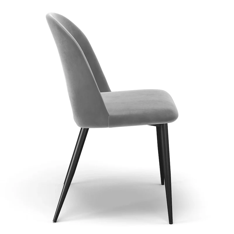 Velvet Side Chair Black Legs (Set of 2)