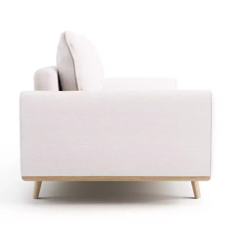 HOMES: Inside + Out Gubera 82" Mid-Century Sofa Cotton Linen Blend Upholstery with Feather Blend Cushions