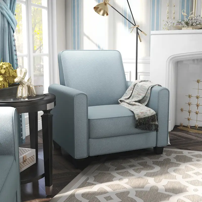 Haynes Traditional Fabric Welted Padded Recliner Chair by Furniture of America