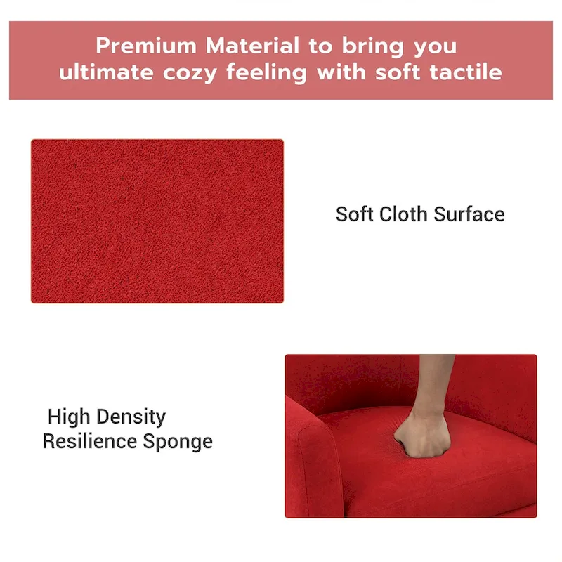 Classic Barrel Accent Chair Upholstered in Soft Polyester Fabric Footrest included