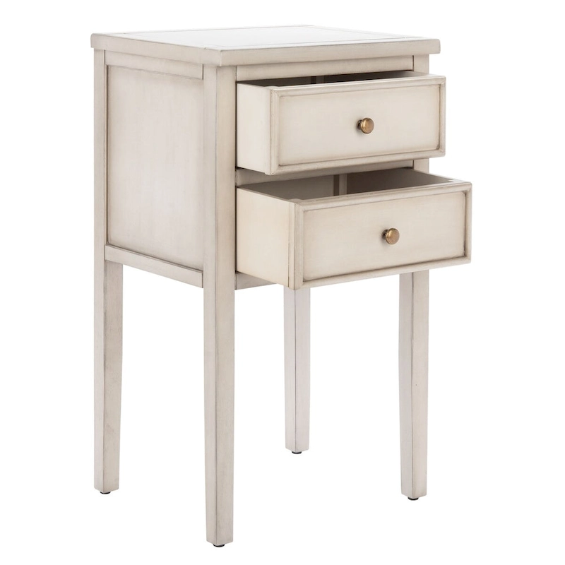 SAFAVIEH Minda 2-Drawer Accent End Table Nightstand (Fully Assembled) - 16.9 x 14.2 x 29.7 - 17Wx15Dx30H