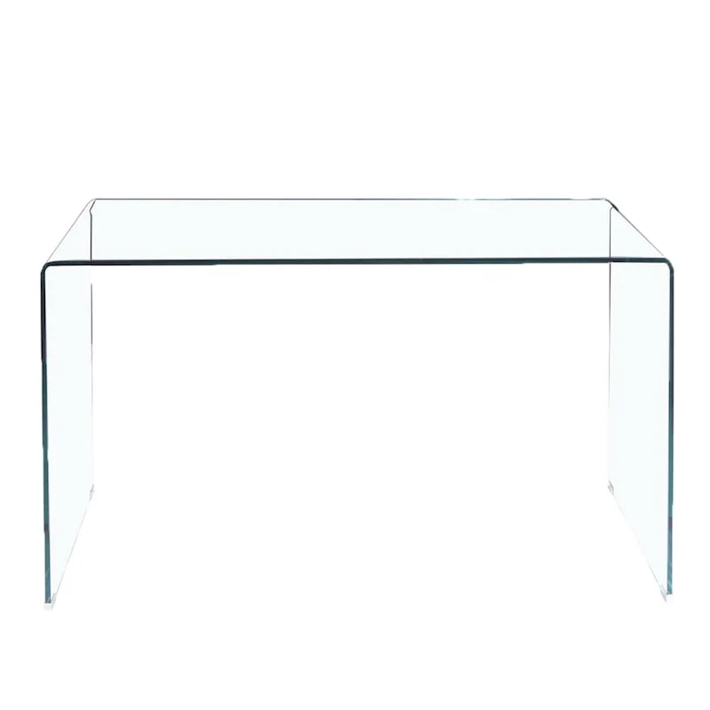 Glass Console Table, Transparent Tempered Glass Console Table