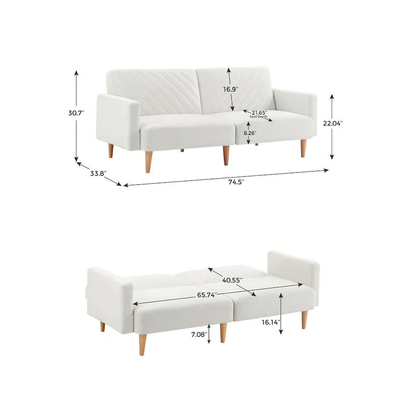 VANOMi Modern Convertible Sofa Bed