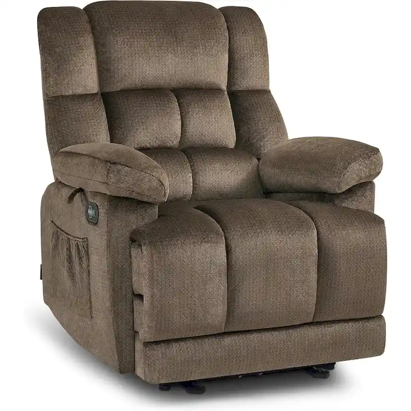Electric Power Recliner Chair with Heat and Massage, Fabric