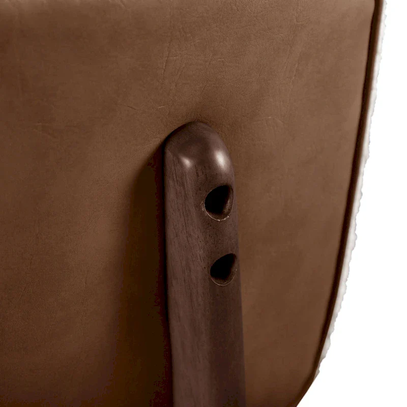 Mid-century 2-Pack Walnut Dining Chair Set with Boucle Upholstery