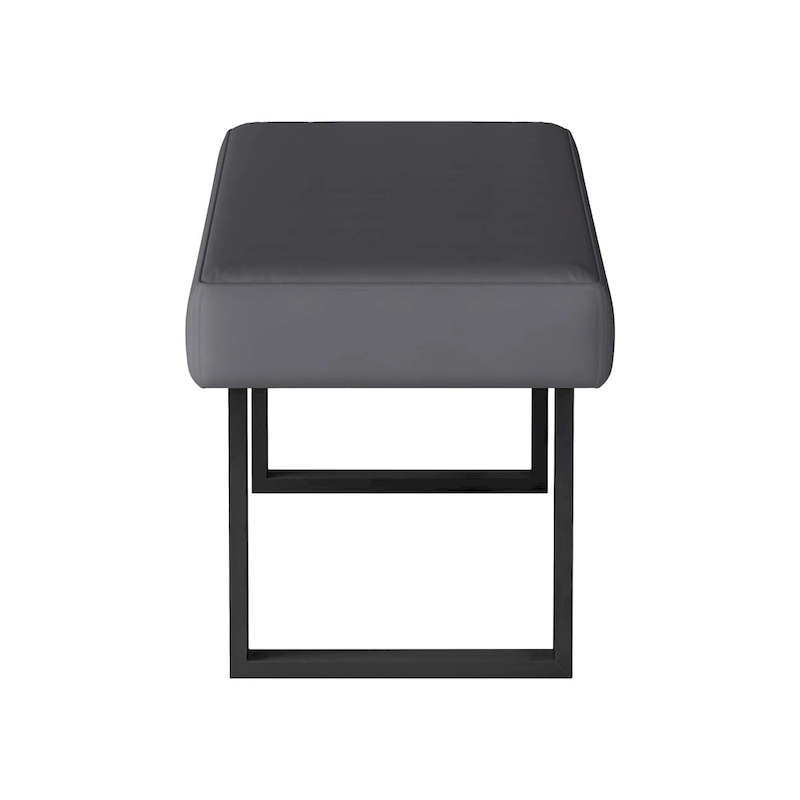 Somette Lillian 3-Piece Gloss Gray Dining Set with Dining Table, Nook and Bench