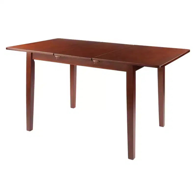 Darren Extendable Dining Table Walnut - Winsome: Self-Storing Butterfly Leaf, Seats 6