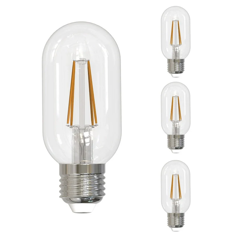 Bulbrite Pack of (4) 5 Watt Dimmable Clear Filament T14 Medium (E26) LED Bulb - 450 Lumens, 2700K, and 90 CRI