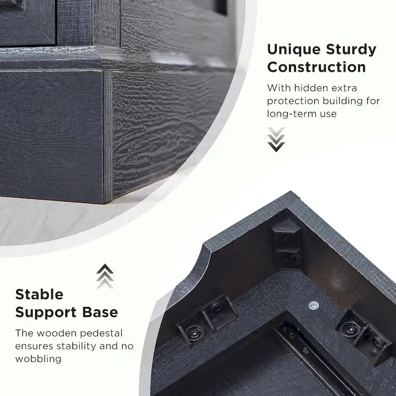 9-Drawer Dresser, Farmhouse, Blue/Grey/Brown/Off White/Black, Engineered Wood