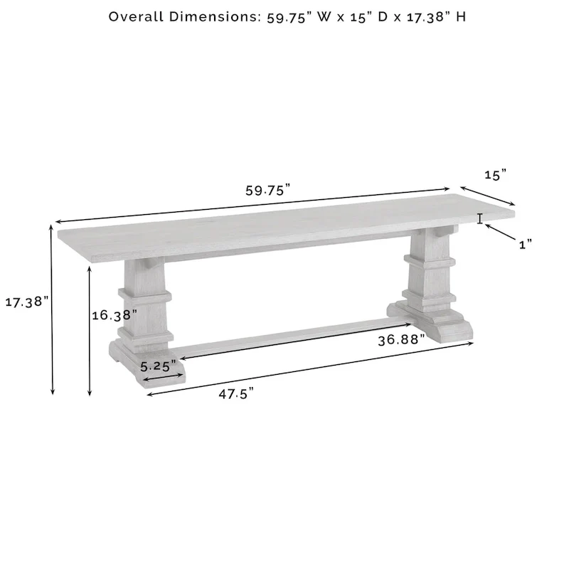 Crosley Joanna Dining Bench - 15x59.75x17.38