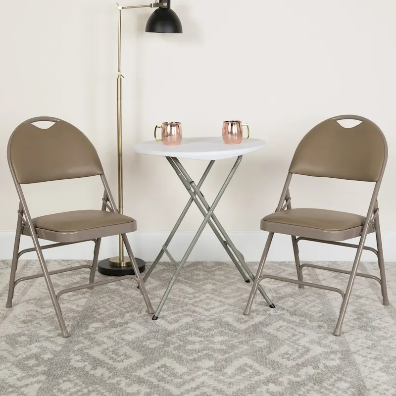 2 Pack Extra Large Ultra-Premium Triple Braced Folding Chair