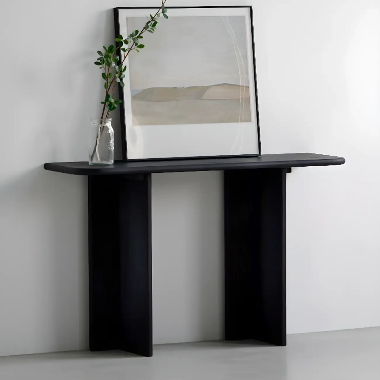 Modern Rectangle Black Ash Console Table