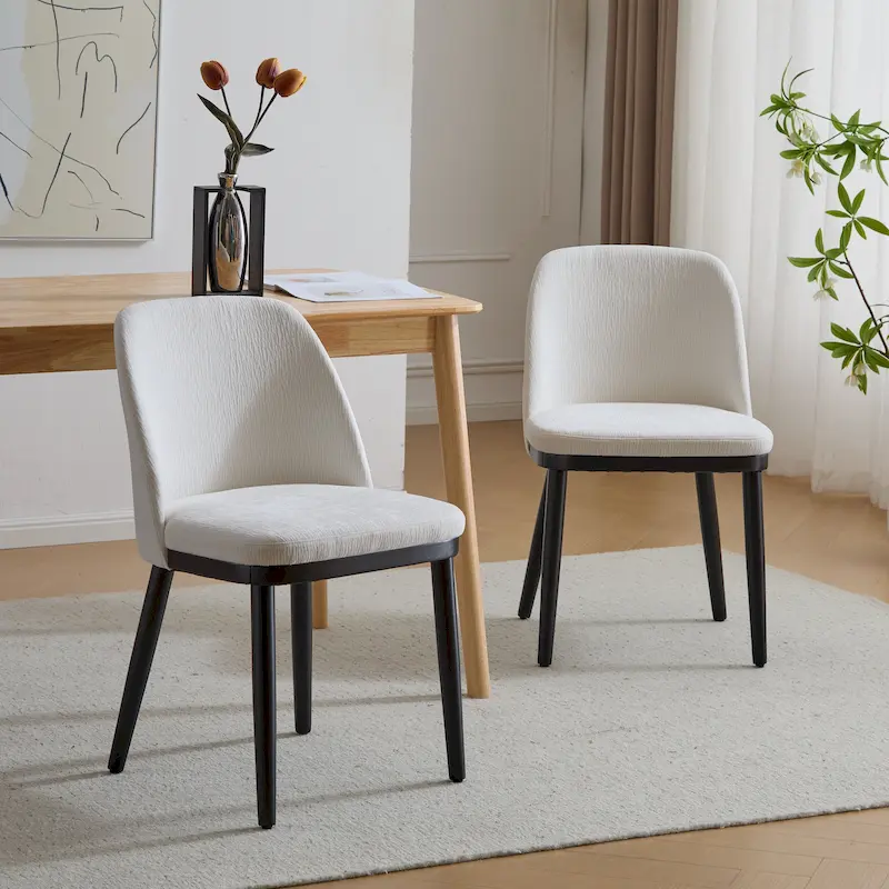 Fabric Upholstered Dining Chairs (Set of 2)