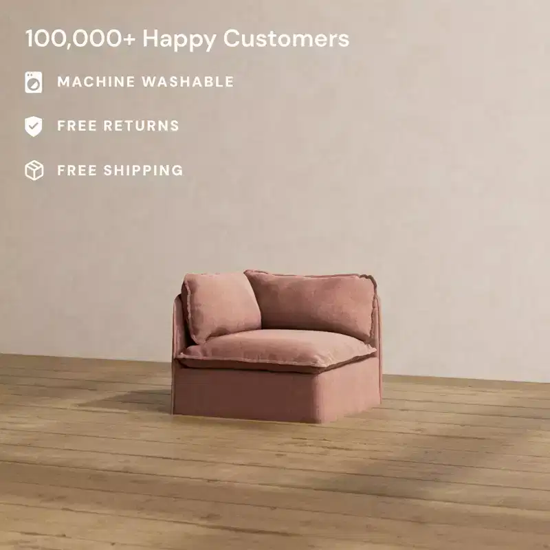 Upholstered Modular Left Arm Sectional Chair, Seats 1