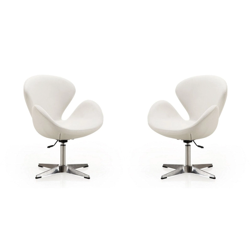 Manhattan Comfort Chrome Adjustable Swivel Chair (Set of 2)