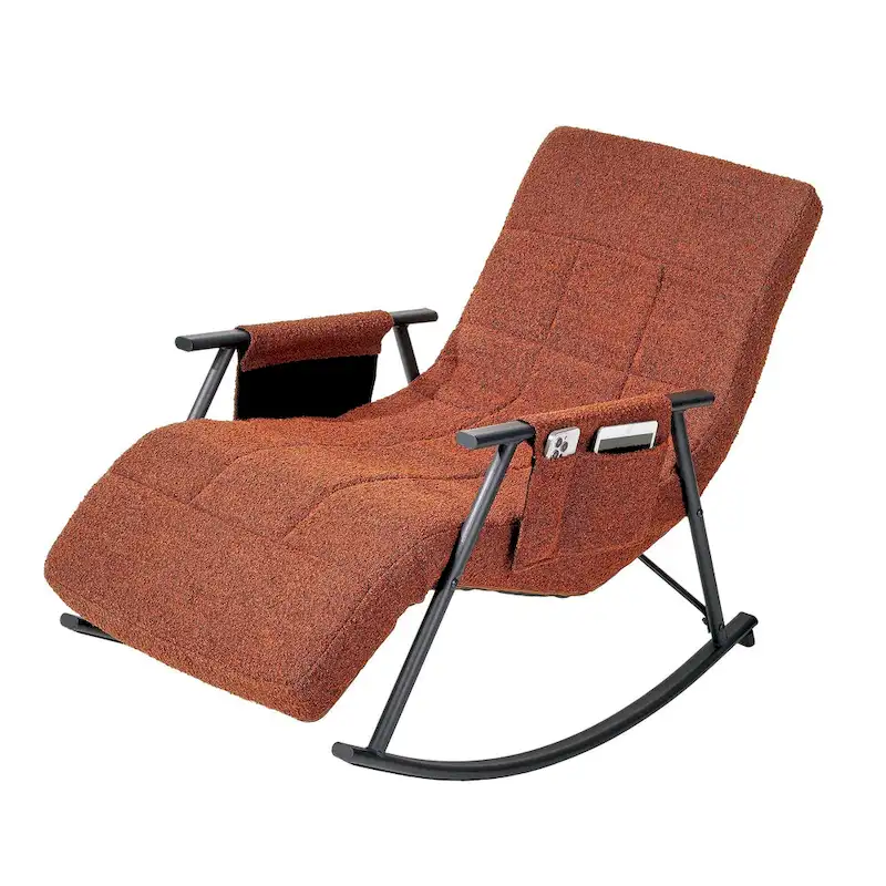 Adjustable Rocking Chair, Nursery Glider Chair with Adjustable High Back and Foot Rest